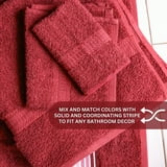 (2 pack) Mainstays Performance Solid Bath Towel, 54" x 30", Crimson Red - Picture 9 of 9
